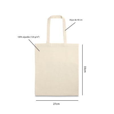 Sacola Ecológica de Algodão Cru (27x33cm)