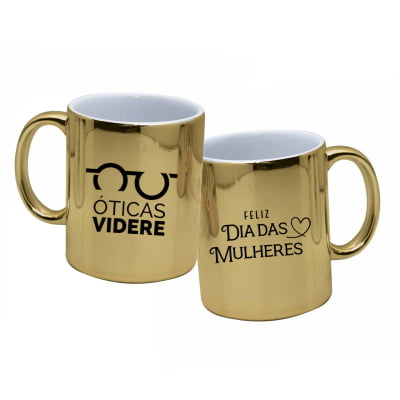 Caneca de Cerâmica Dourada (Dia da Mulher)