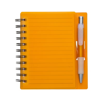 Caderno Capa Plástica com Caneta