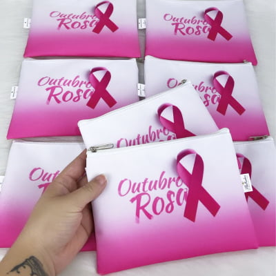 Necessaire Envelope Outubro Rosa (Pronta Entrega)